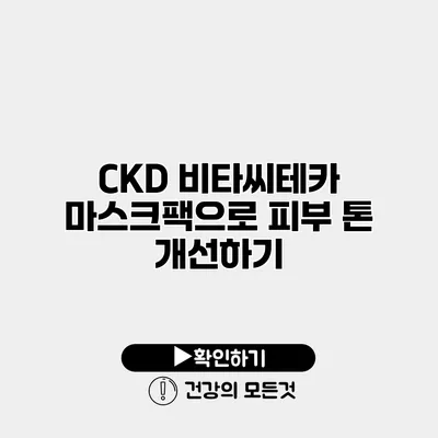 CKD 비타씨테카 마스크팩으로 피부 톤 개선하기