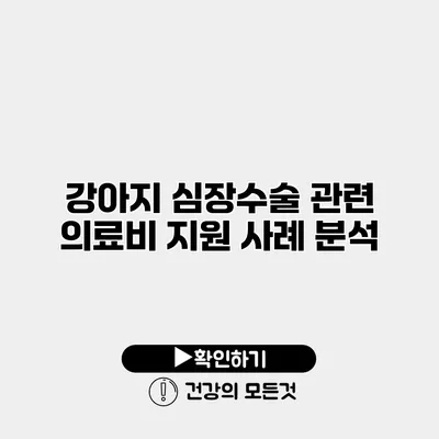 강아지 심장수술 관련 의료비 지원 사례 분석