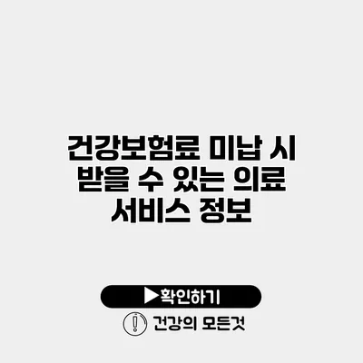 건강보험료 미납 시 받을 수 있는 의료 서비스 정보