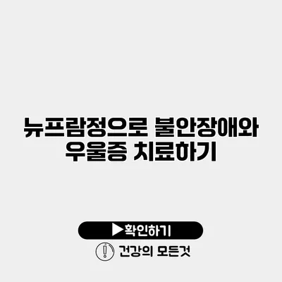 뉴프람정으로 불안장애와 우울증 치료하기