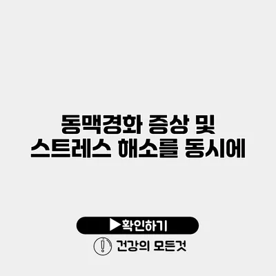 동맥경화 증상 및 스트레스 해소를 동시에