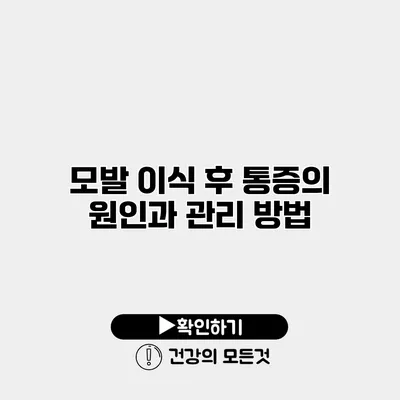 모발 이식 후 통증의 원인과 관리 방법