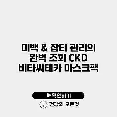 미백 & 잡티 관리의 완벽 조화 CKD 비타씨테카 마스크팩
