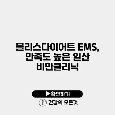 블리스다이어트 EMS, 만족도 높은 일산 비만클리닉