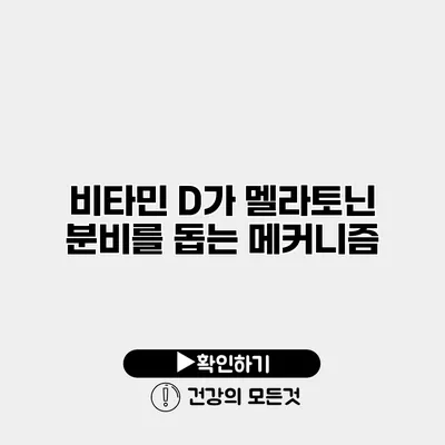 비타민 D가 멜라토닌 분비를 돕는 메커니즘