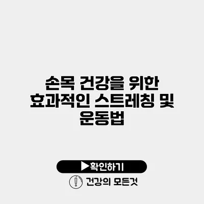 손목 건강을 위한 효과적인 스트레칭 및 운동법