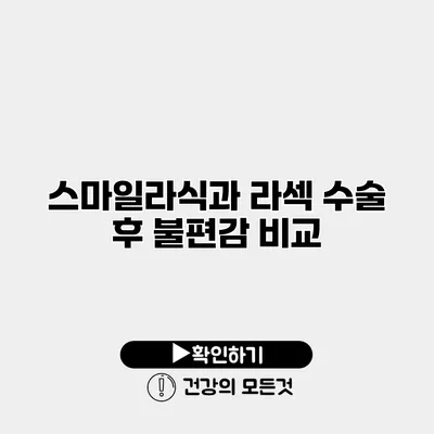 스마일라식과 라섹 수술 후 불편감 비교