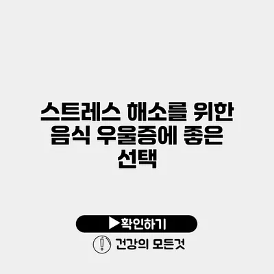 스트레스 해소를 위한 음식 우울증에 좋은 선택