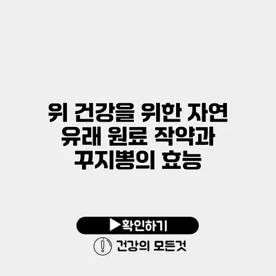 위 건강을 위한 자연 유래 원료 작약과 꾸지뽕의 효능
