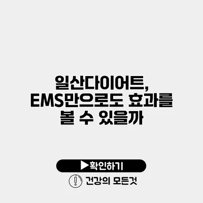 일산다이어트, EMS만으로도 효과를 볼 수 있을까?
