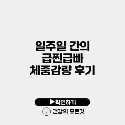 일주일 간의 급찐급빠 체중감량 후기