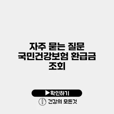 자주 묻는 질문 국민건강보험 환급금 조회