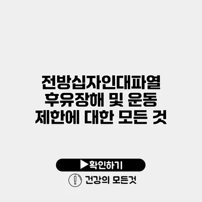 전방십자인대파열 후유장해 및 운동 제한에 대한 모든 것