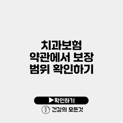 치과보험 약관에서 보장 범위 확인하기