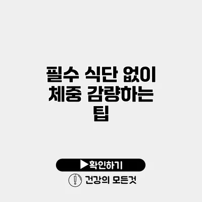 필수 식단 없이 체중 감량하는 팁