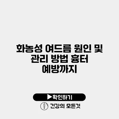 화농성 여드름 원인 및 관리 방법 흉터 예방까지