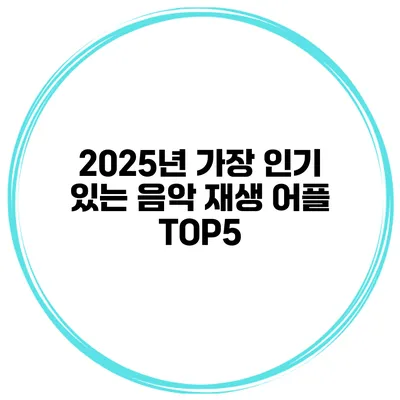 2025년 가장 인기 있는 음악 재생 어플 TOP5