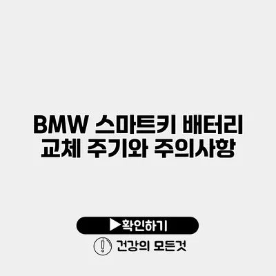 BMW 스마트키 배터리 교체 주기와 주의사항