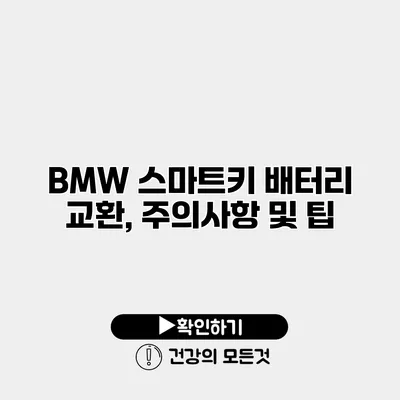 BMW 스마트키 배터리 교환, 주의사항 및 팁