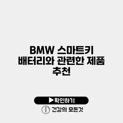 BMW 스마트키 배터리와 관련한 제품 추천
