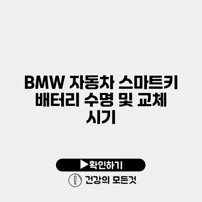 BMW 자동차 스마트키 배터리 수명 및 교체 시기