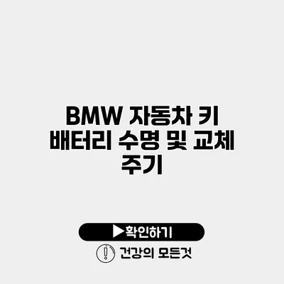 BMW 자동차 키 배터리 수명 및 교체 주기