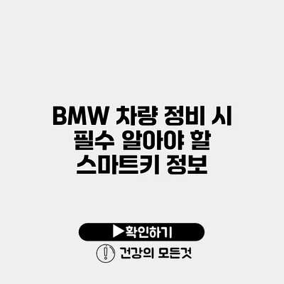 BMW 차량 정비 시 필수 알아야 할 스마트키 정보