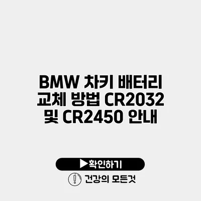 BMW 차키 배터리 교체 방법 CR2032 및 CR2450 안내