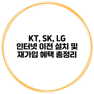 KT, SK, LG 인터넷 이전 설치 및 재가입 혜택 총정리