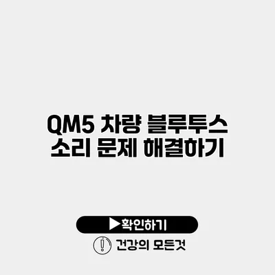 QM5 차량 블루투스 소리 문제 해결하기