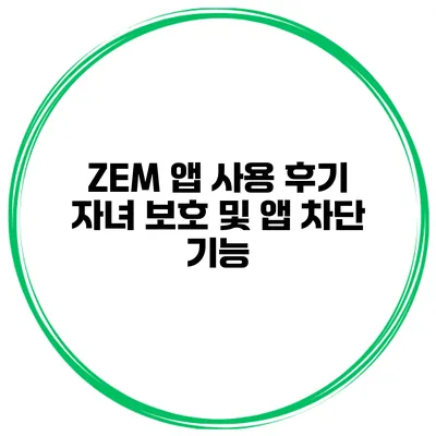 ZEM 앱 사용 후기 자녀 보호 및 앱 차단 기능