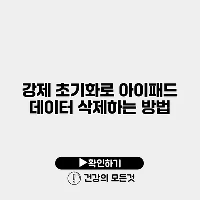 강제 초기화로 아이패드 데이터 삭제하는 방법