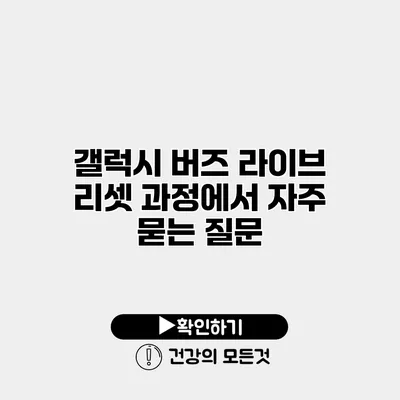 갤럭시 버즈 라이브 리셋 과정에서 자주 묻는 질문