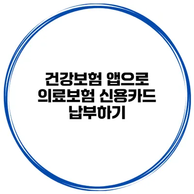건강보험 앱으로 의료보험 신용카드 납부하기