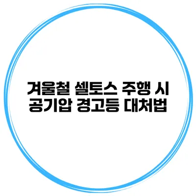 겨울철 셀토스 주행 시 공기압 경고등 대처법