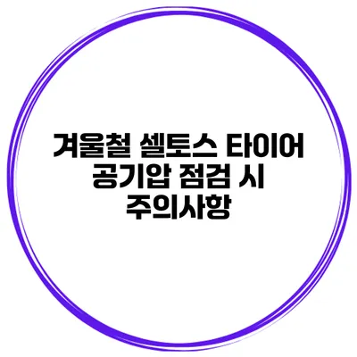 겨울철 셀토스 타이어 공기압 점검 시 주의사항