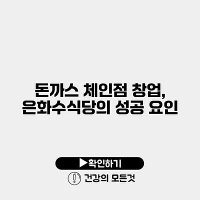 돈까스 체인점 창업, 은화수식당의 성공 요인