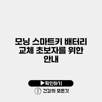 모닝 스마트키 배터리 교체 초보자를 위한 안내