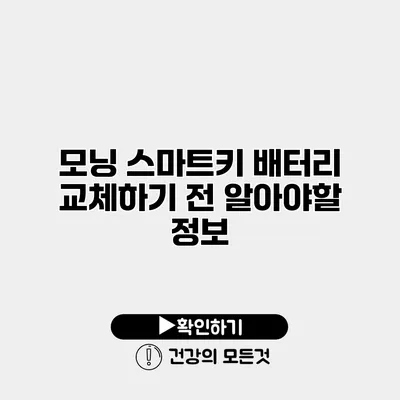 모닝 스마트키 배터리 교체하기 전 알아야할 정보