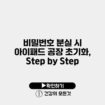 비밀번호 분실 시 아이패드 공장 초기화, Step by Step
