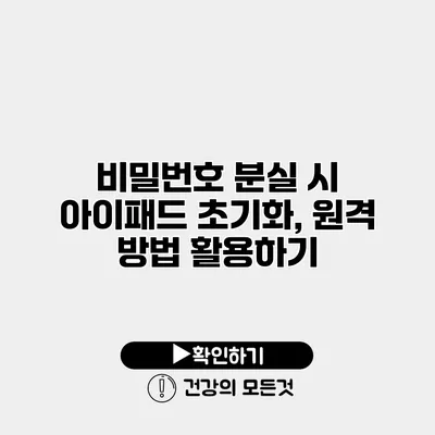 비밀번호 분실 시 아이패드 초기화, 원격 방법 활용하기