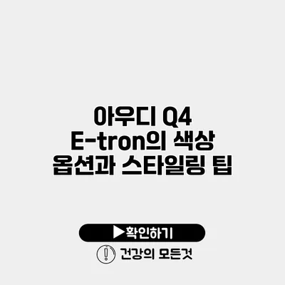 아우디 Q4 E-tron의 색상 옵션과 스타일링 팁