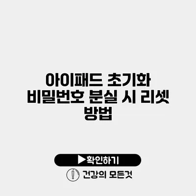 아이패드 초기화 비밀번호 분실 시 리셋 방법