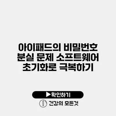 아이패드의 비밀번호 분실 문제 소프트웨어 초기화로 극복하기