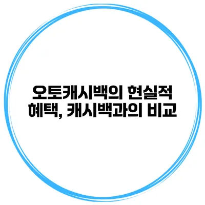 오토캐시백의 현실적 혜택, 캐시백과의 비교