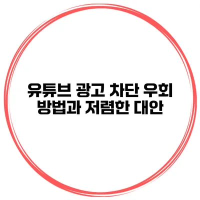 유튜브 광고 차단 우회 방법과 저렴한 대안