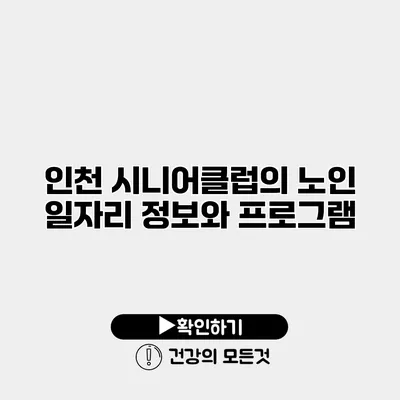 인천 시니어클럽의 노인 일자리 정보와 프로그램