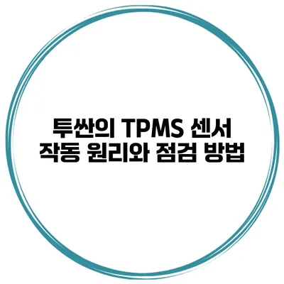 투싼의 TPMS 센서 작동 원리와 점검 방법
