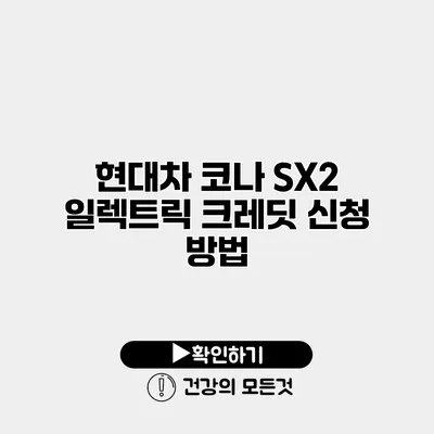 현대차 코나 SX2 일렉트릭 크레딧 신청 방법